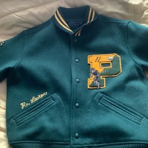 Polo by Ralph Lauren Green and Yellow Varsity Jacket